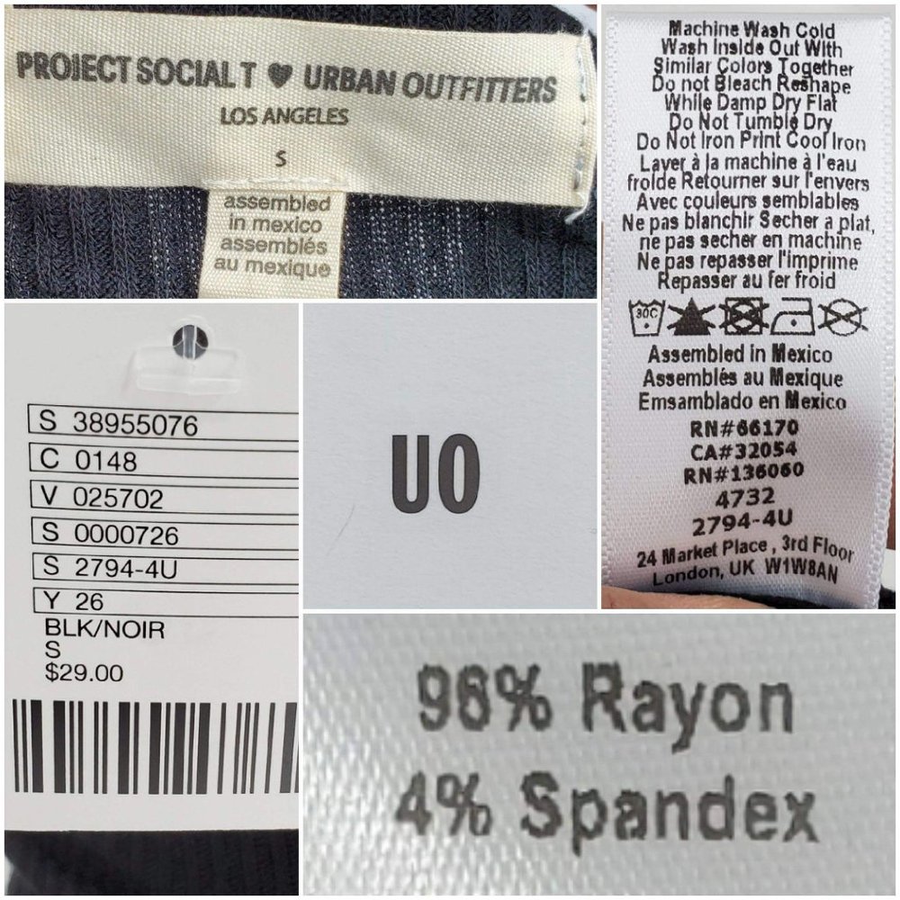 Urban Outfitters Black Ribbed Crop Halter Top - Picture 4 of 4